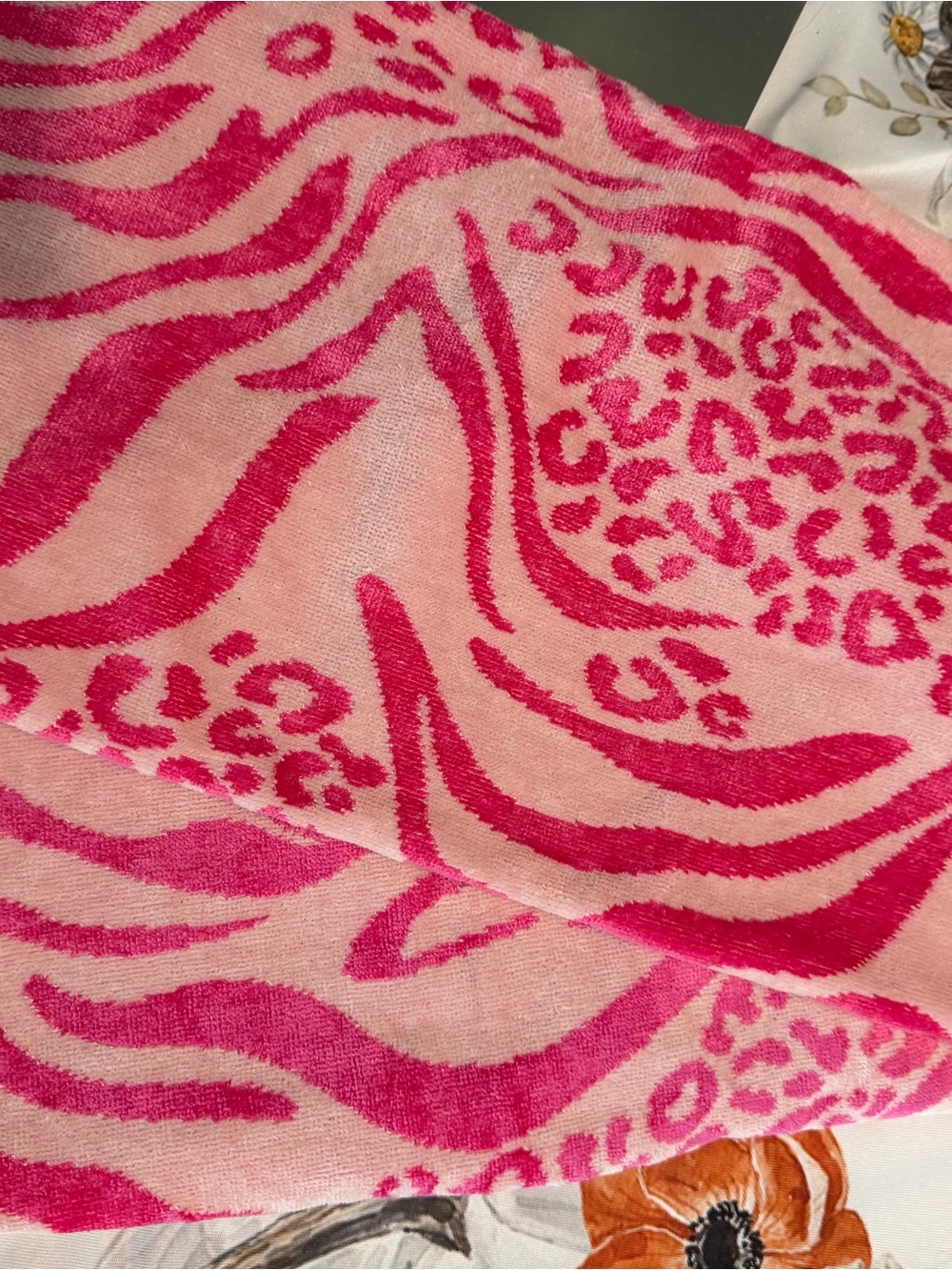 Juicy Couture NWT Pink Animal-Print Bath Towel